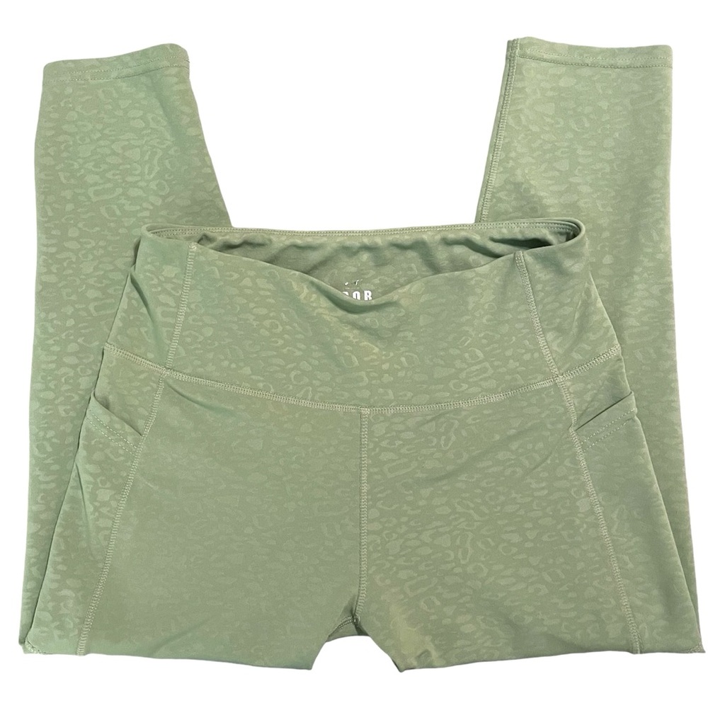 Nicole Miller Cheetah Print Green Legging